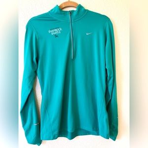 Nike Dri Fit Green Large 2015 Bank of America Shamrock Shuffle 8k zip pullover